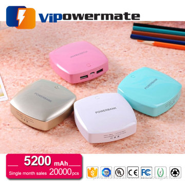 Best quality 5200mah cute emergency mobile phone external battery power bank charger